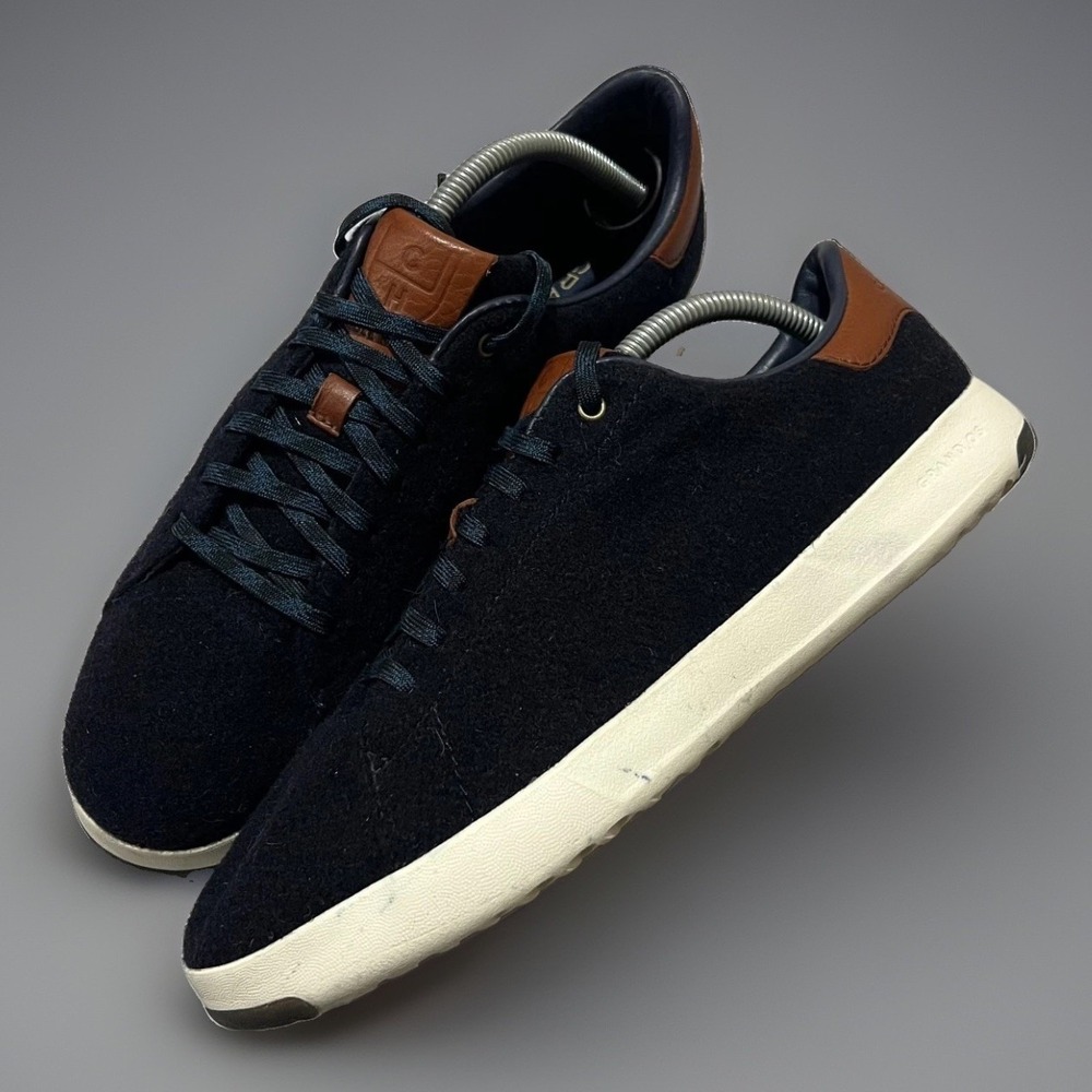 Cole Haan GrandPrø Mens Navy Blue Wool Tennis Lightweight Sneakers Size 10M